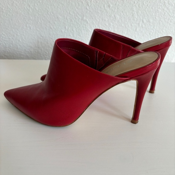 Aldo Lareidith Red Mule Heels - Picture 1 of 11
